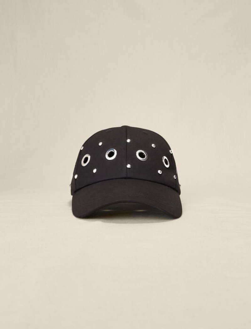 Maje Studded Baseball Caps Dames Zwart | NLHVSDJ-90